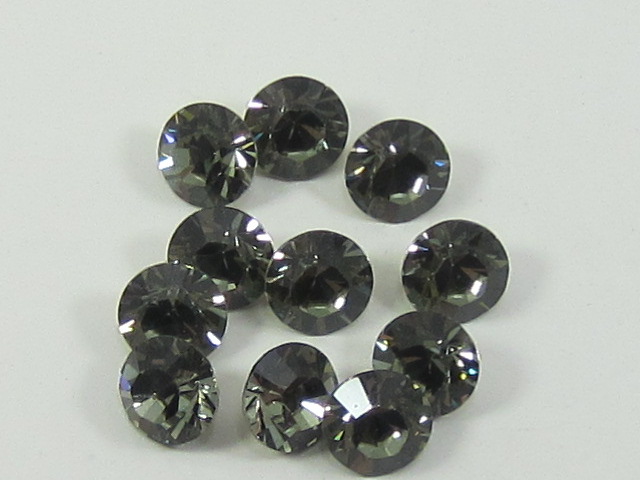 pp10 (1.6-1.7mm) 1 Gross BLACK DIAMOND POINTED BACK European Rhinestones